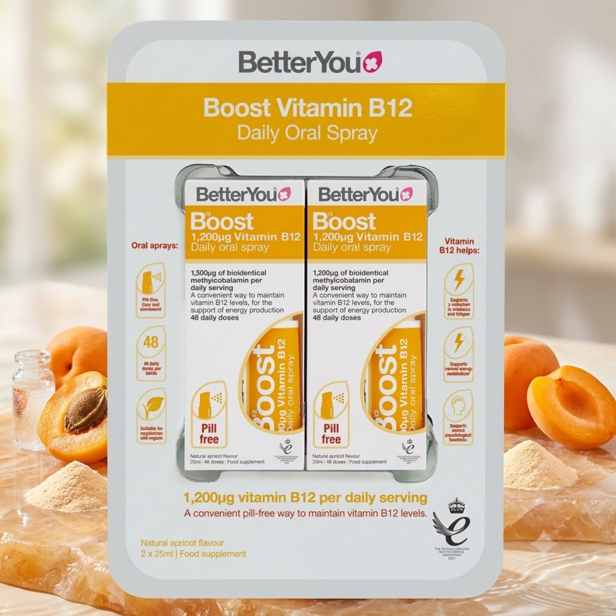 BetterYou Vitamin B12 Oral Spray, 2 x 25ml