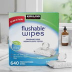 Kirkland Signature Moist Flushable Wipes, 640 Count