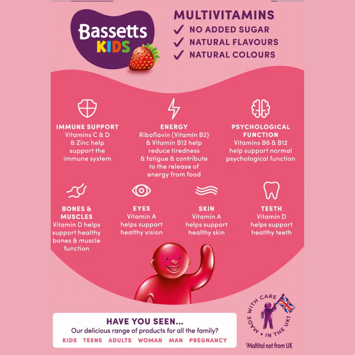 Bassetts Strawberry Multivitamin 3-6 Years, 5 x 30 Count
