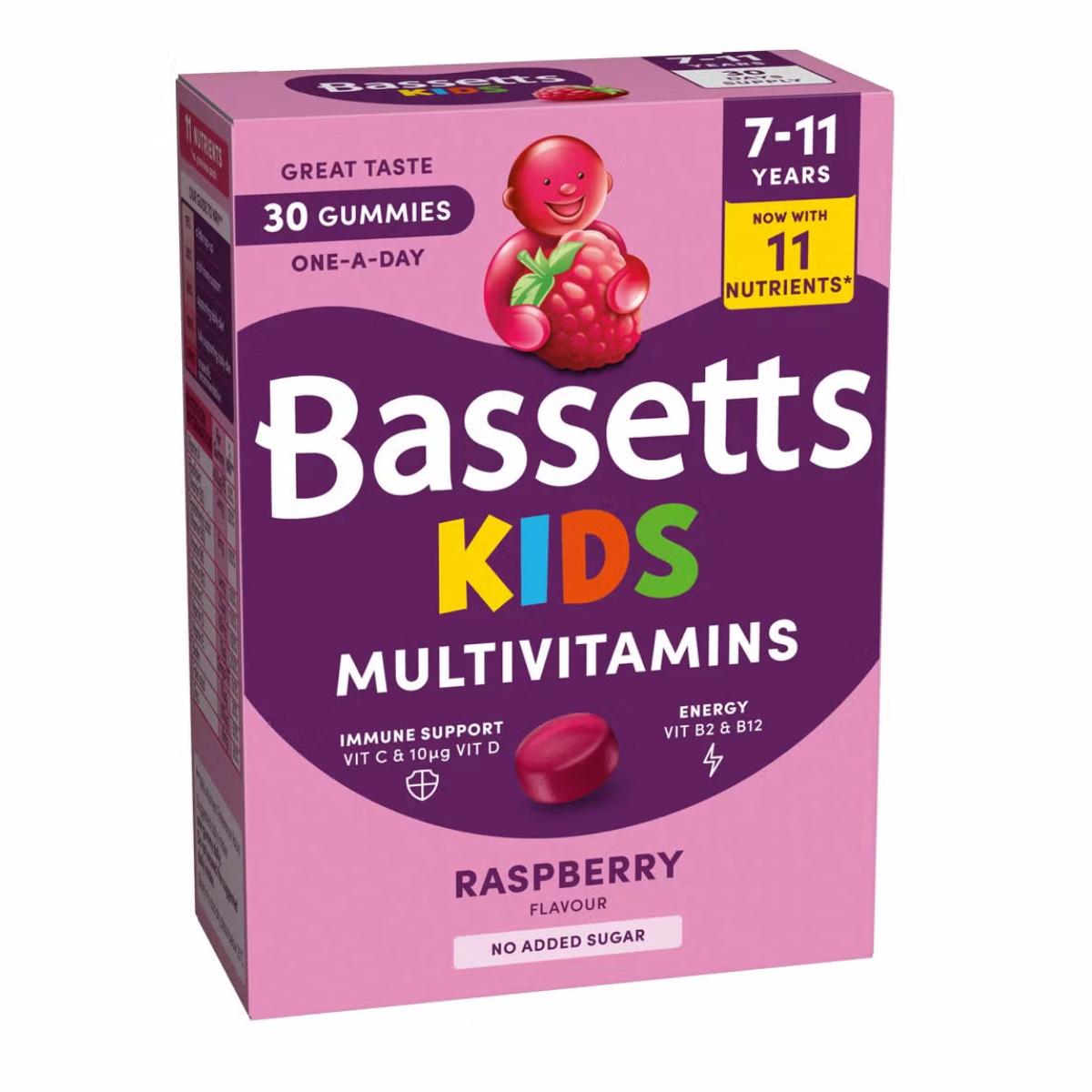 Bassetts Raspberry Multivitamin 7-11 Years, 5 x 30 Count
