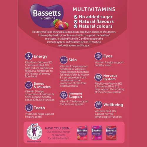 Bassetts Summer Berries Multivitamin 12-18 Years, 5 x 30 Count