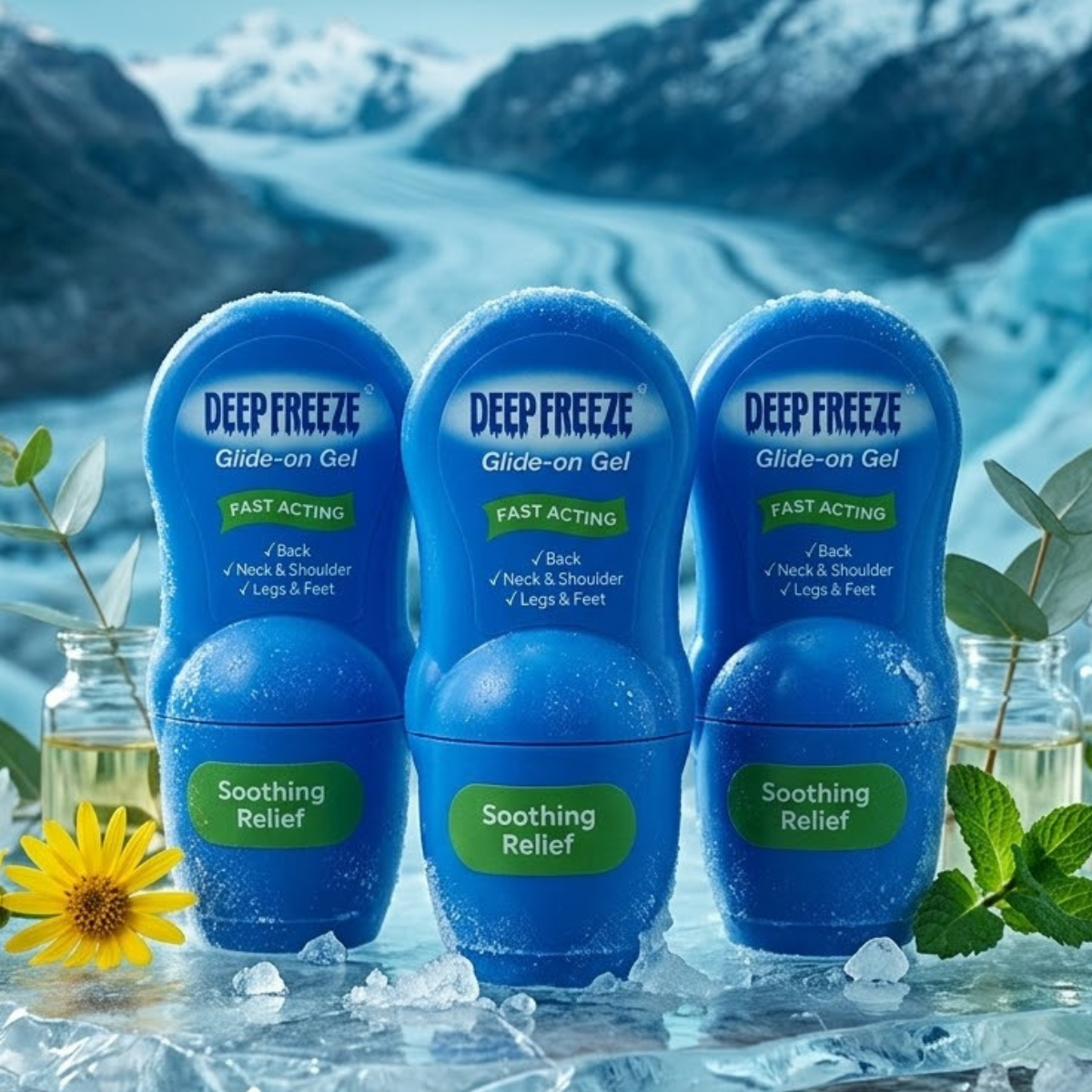 Deep Freeze Glide-On Gel, 3 x 50g