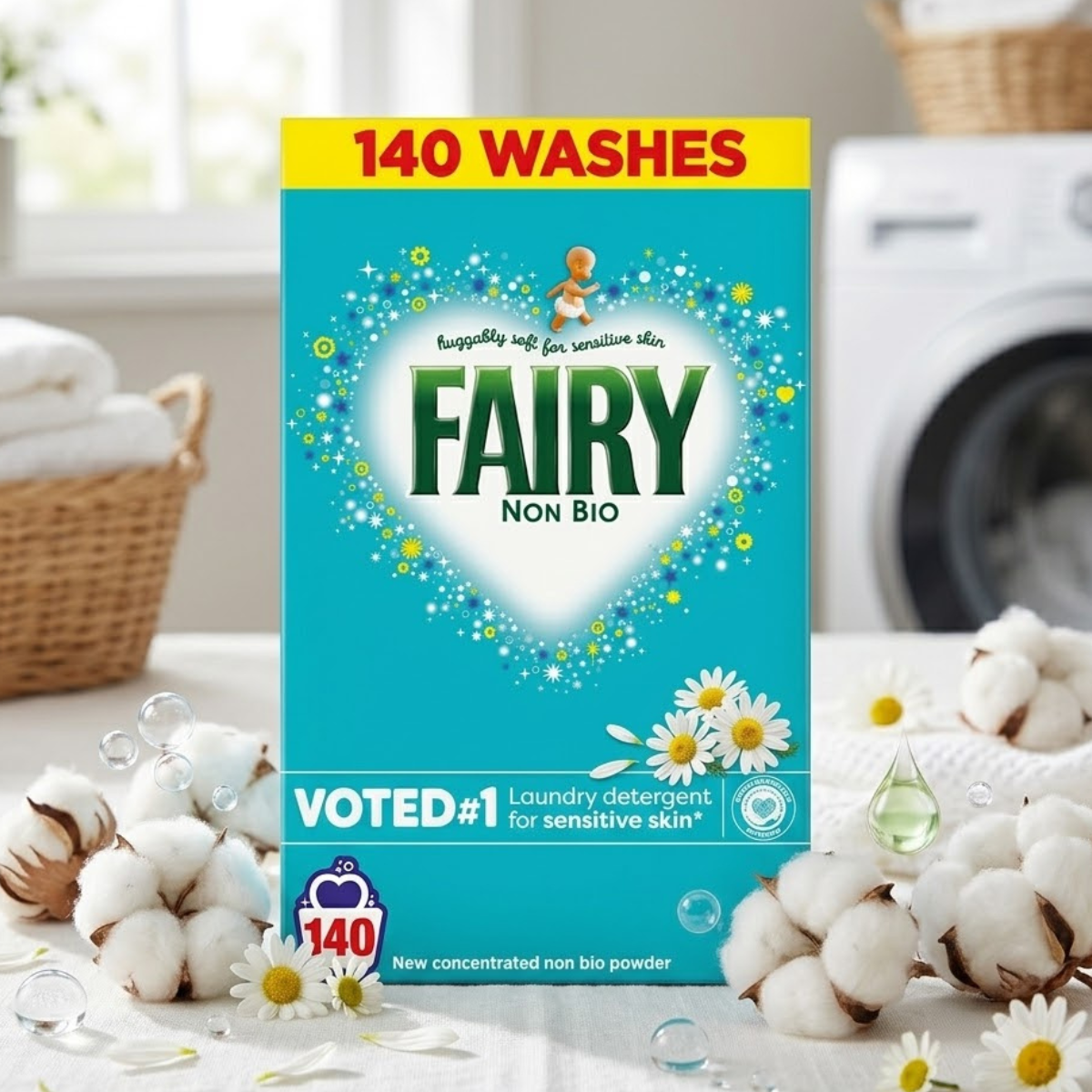 Fairy Non Bio washing powder, 140 Wash 7kg