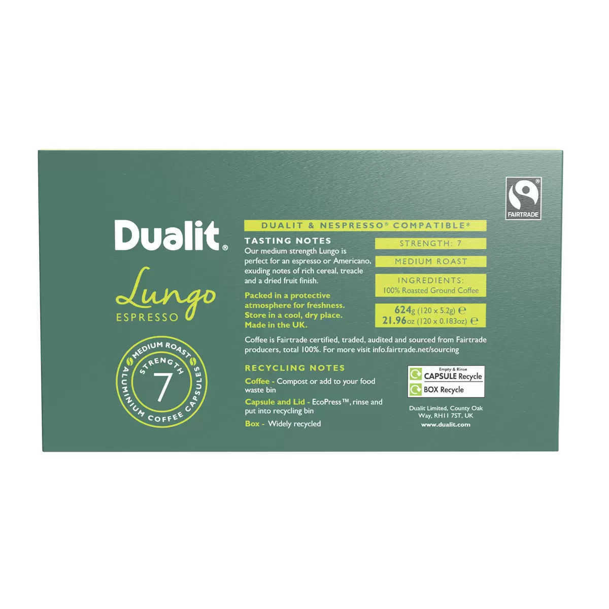 Dualit Aluminium Coffee Capsules Lungo 120pk