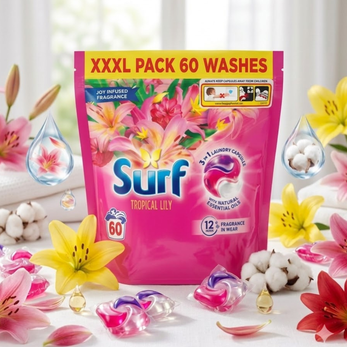 Surf Capsules  3 in 1, 2 x 60 Wash