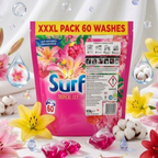 Surf Capsules  3 in 1, 2 x 60 Wash