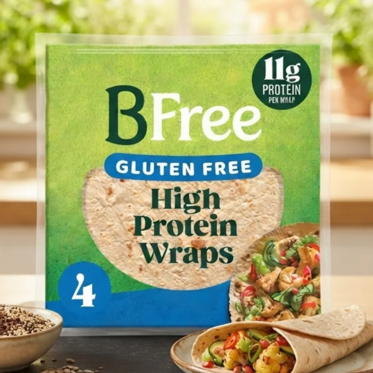BFree Gluten Free High Protein Wraps 4 x 42g (168g)