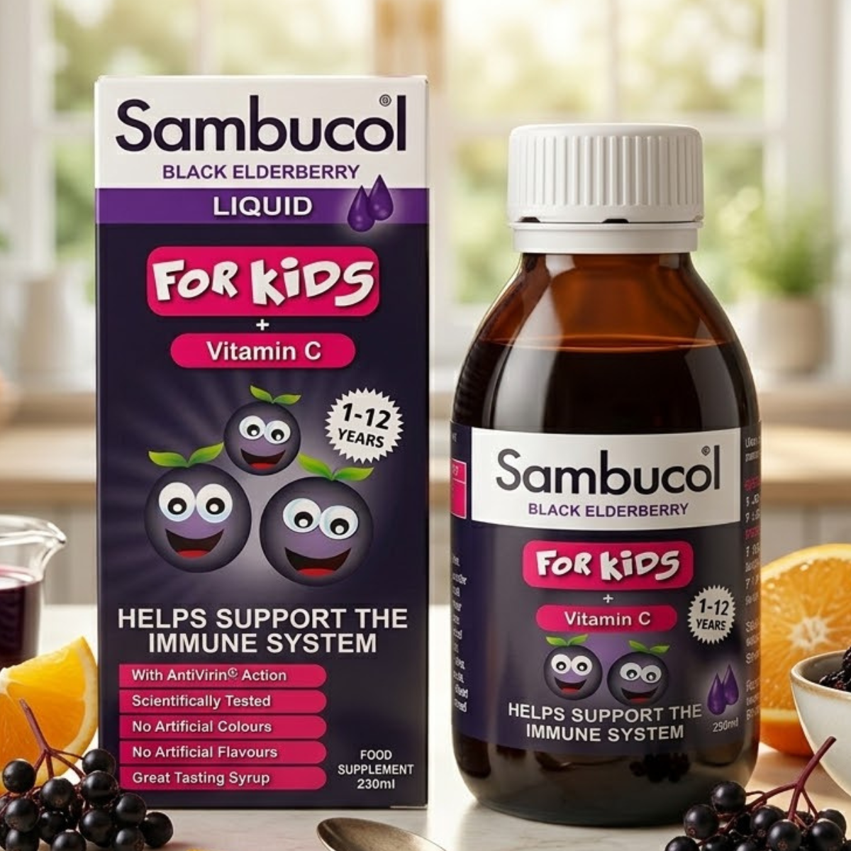 Sambucol Black Elderberry Liquid For Kids, 230ml