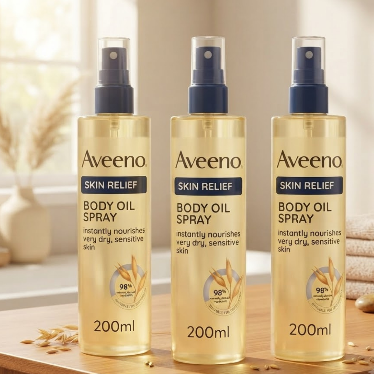 Aveeno Skin Relief Oil Spray, 3 x 200ml