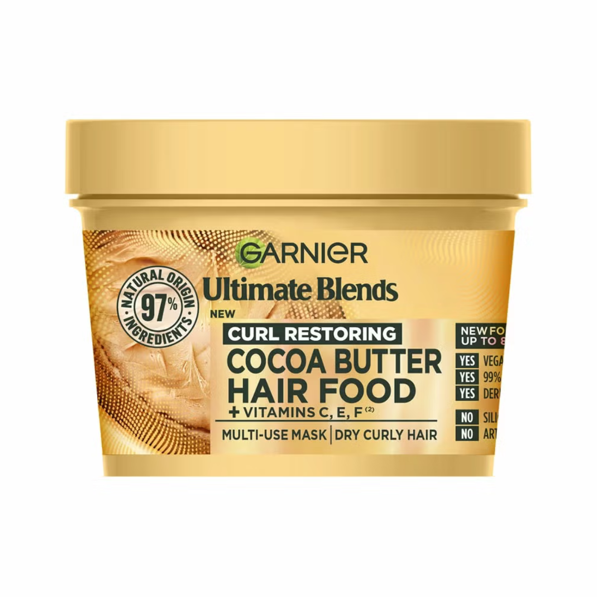 Garnier Ultimate Blends Curl Restoring Cocoa Butter Hair Food Mask, 3 x 400ml