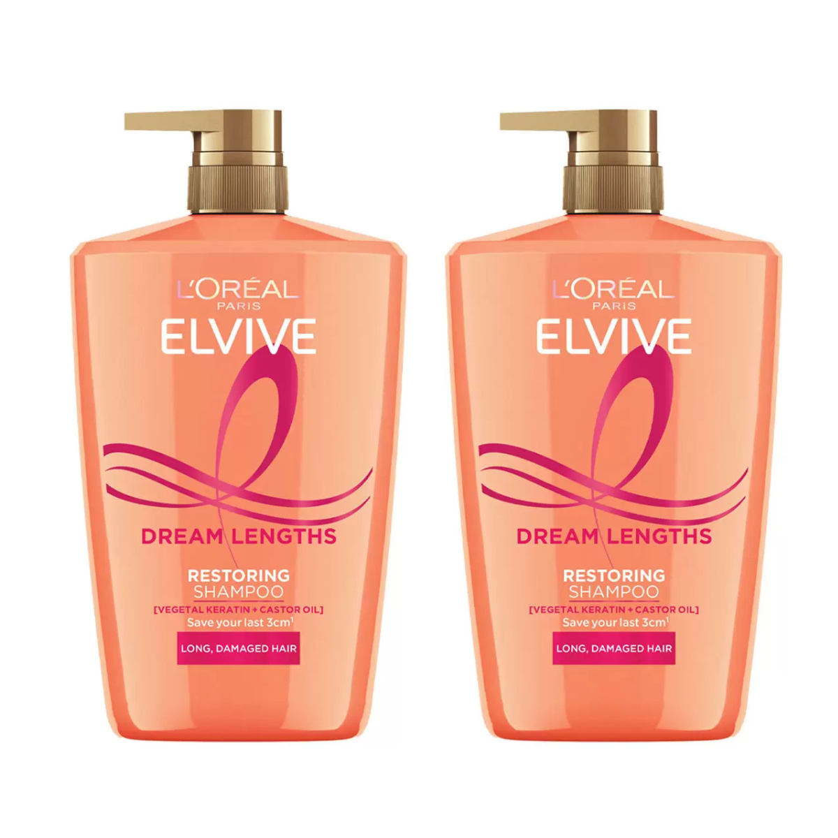 Loreal Elvive Dream Lengths Shampoo, 2 x 1L
