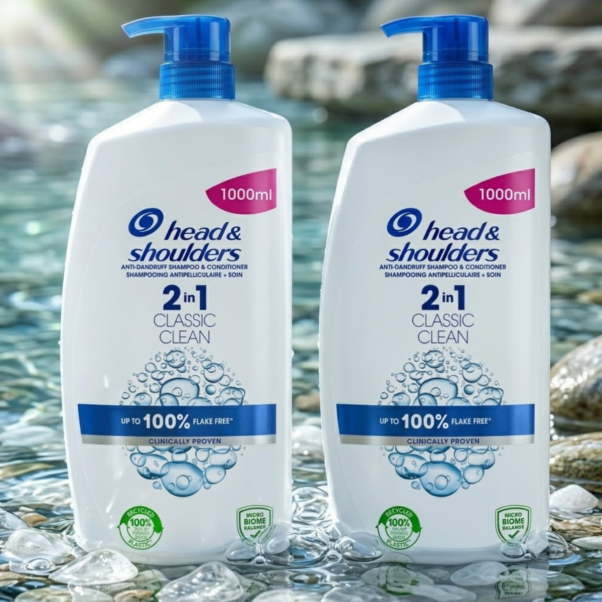 Head and Shoulders Classic Clean 2in1 Shampoo & Conditioner, 2 x 1L