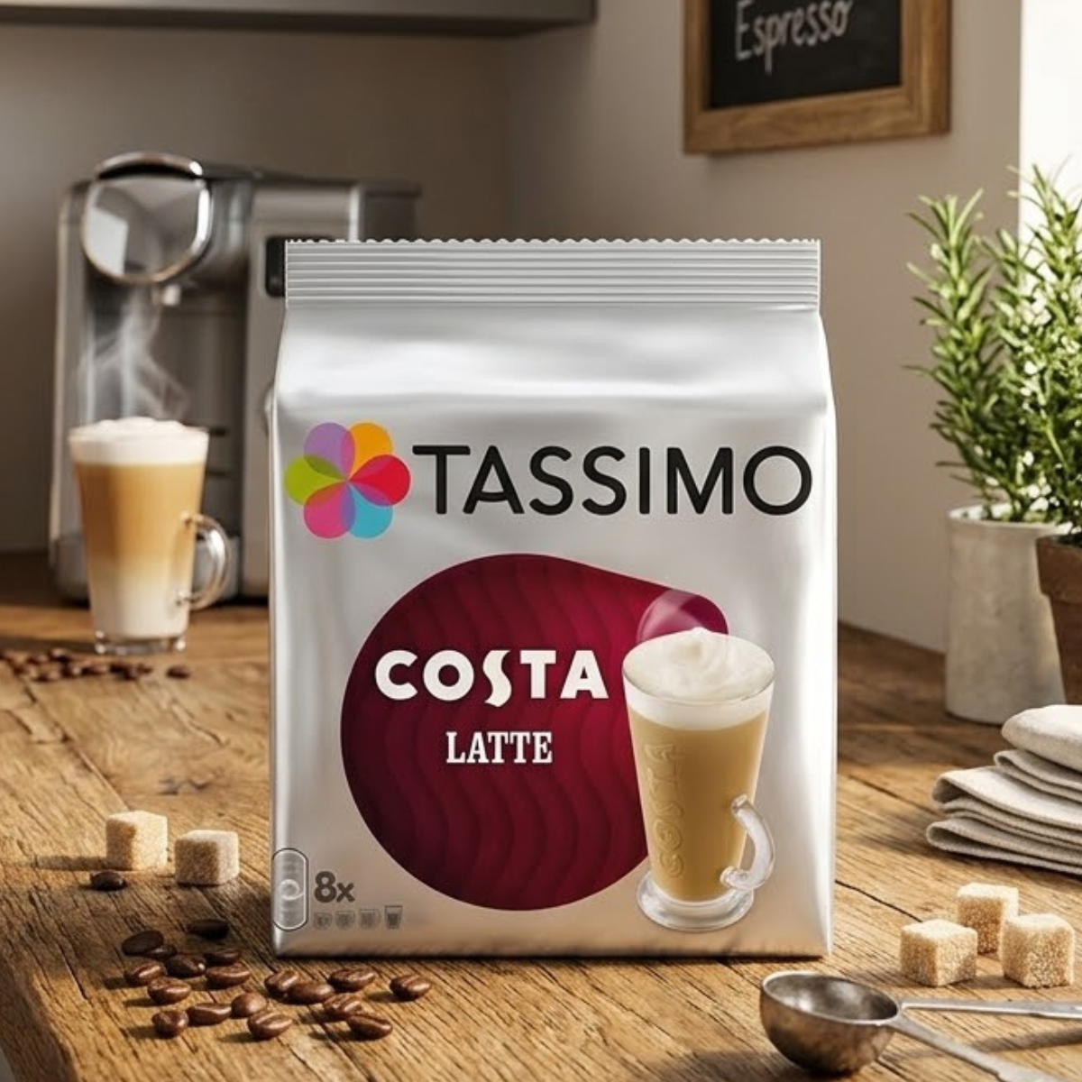 Costa Tassimo Latte Coffee Pods, 40 Servings