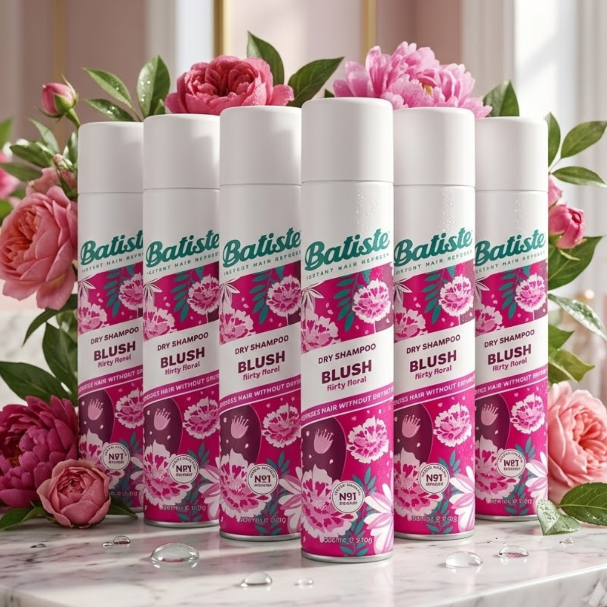 Batiste Blush Dry Shampoo, 6 x 350ml