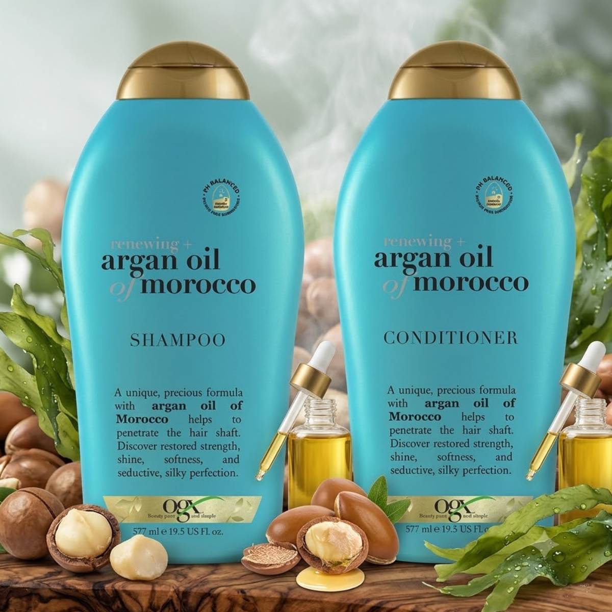 OGX Shampoo & Conditioner in 2 Varieties, 2 x 577ml