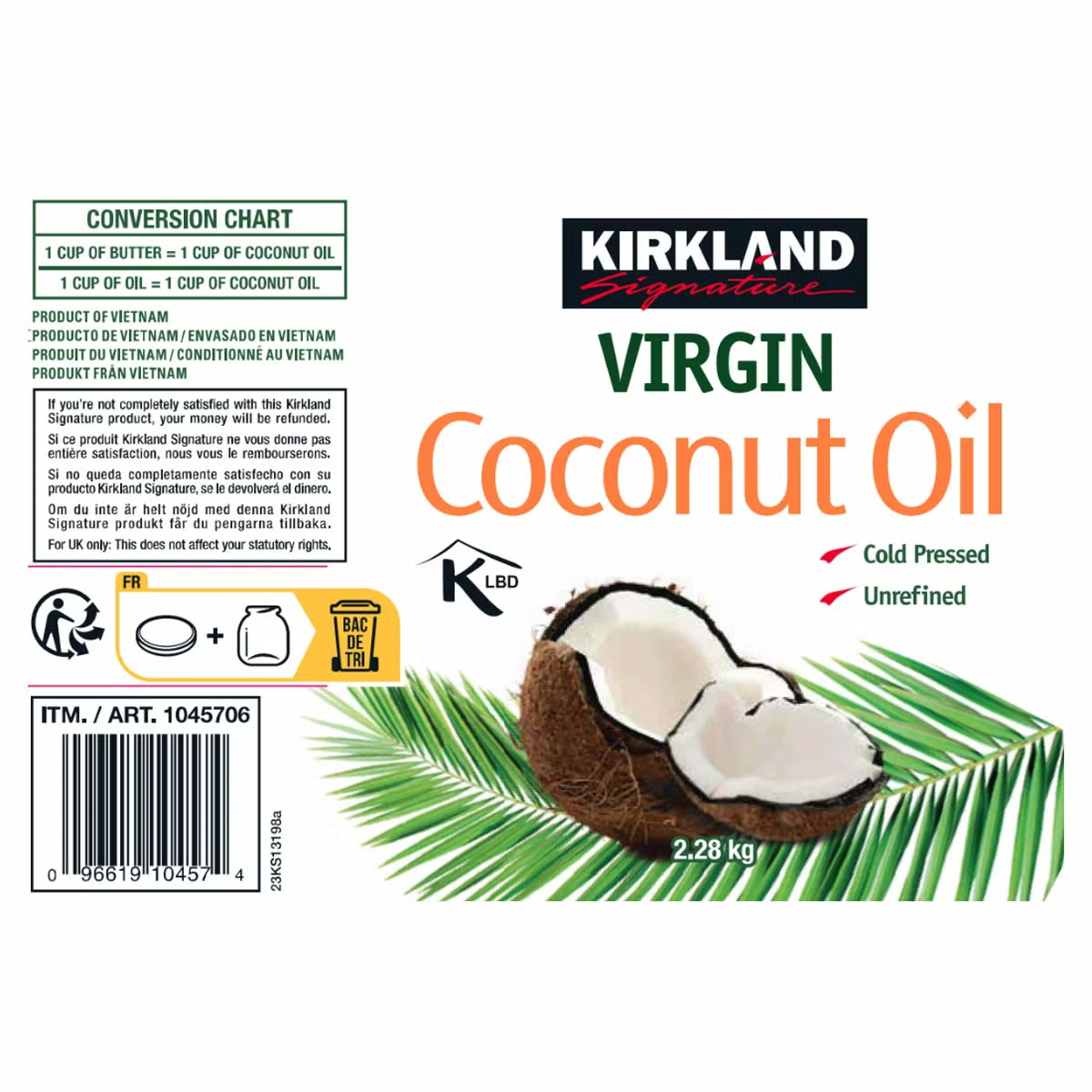 Kirkland Signature Virgin Coconut Oil, 2.28kg
