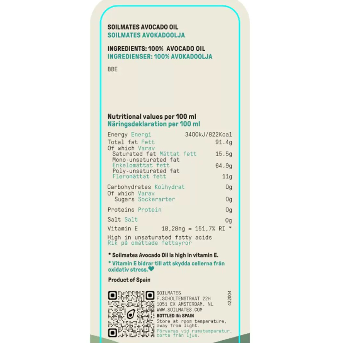 Soilmates 100% Pure Avocado Oil, 2L