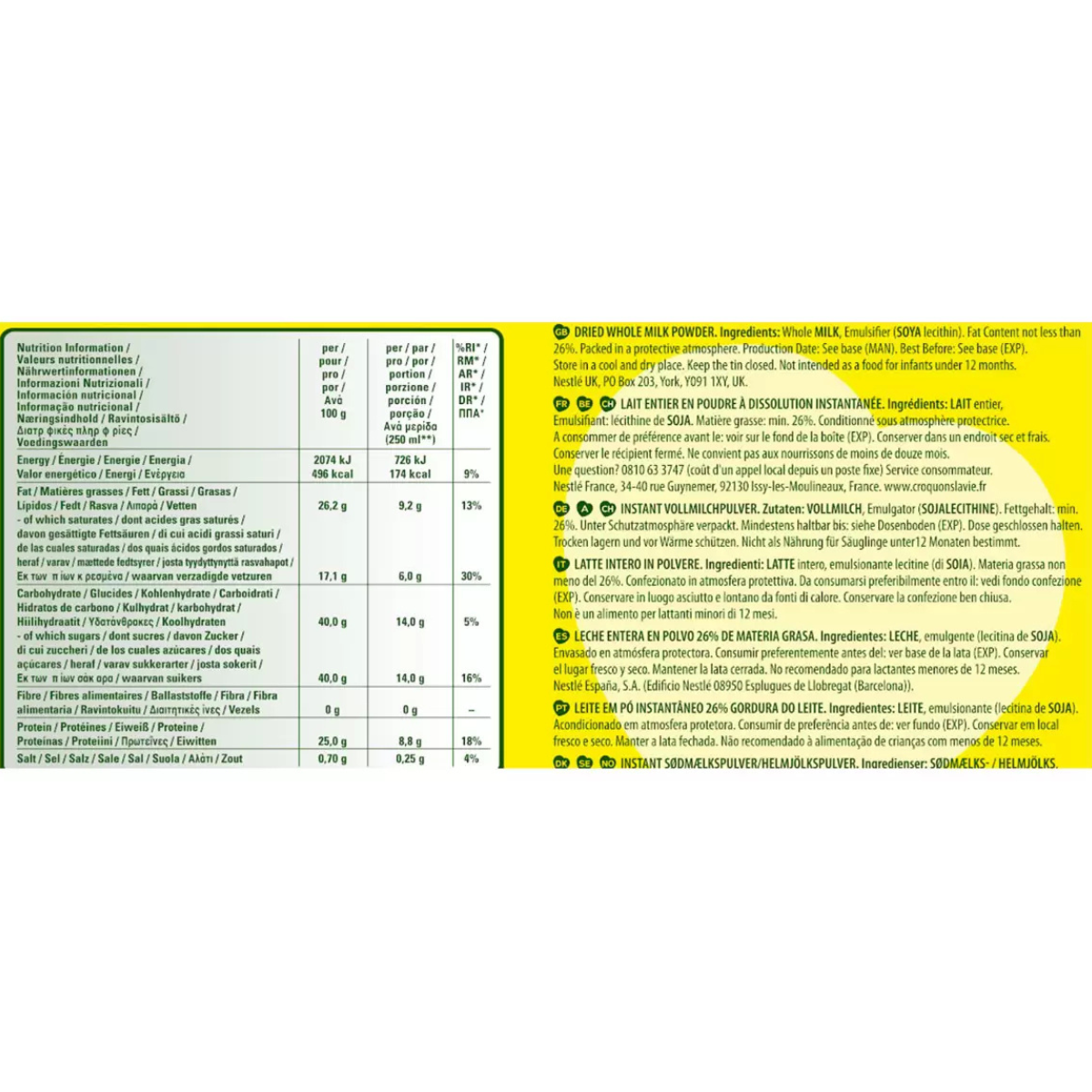 Nestlé Nido Dried Whole Milk Powder 2.5kg
