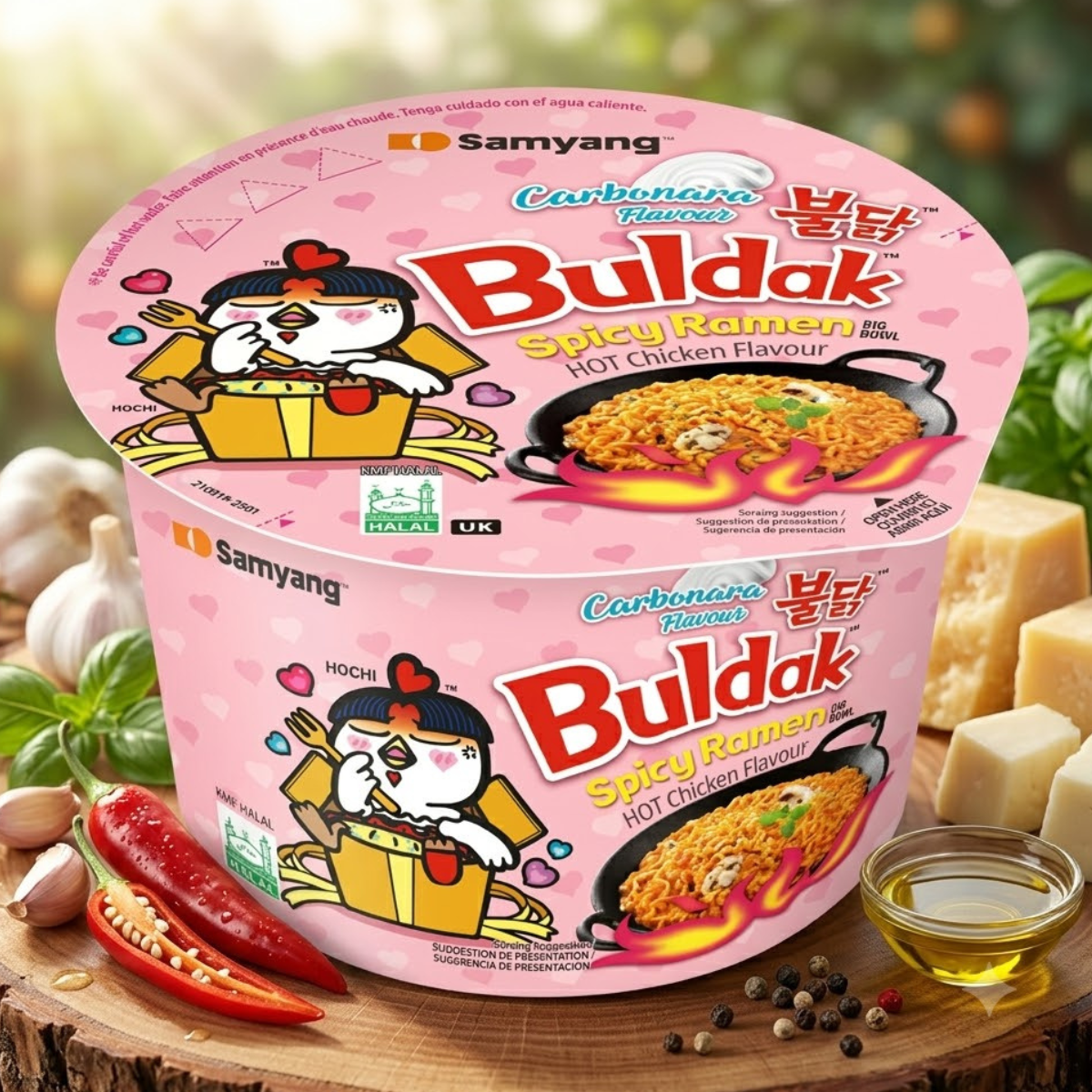 Buldak Spicy Ramen Carbonara Flavour, 6 x 105g