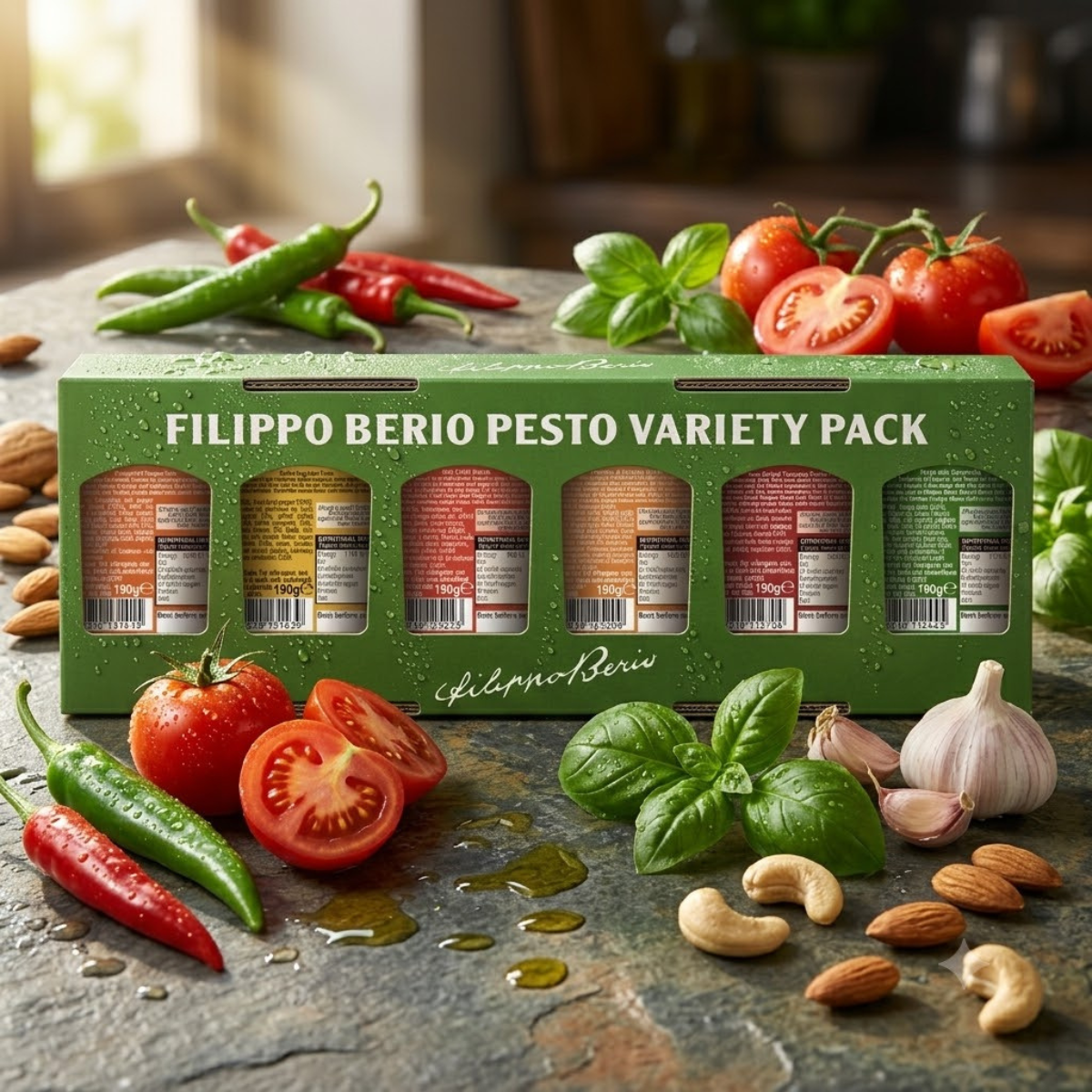 Filippo Berio Pesto Variety Pack, 6 x 190g