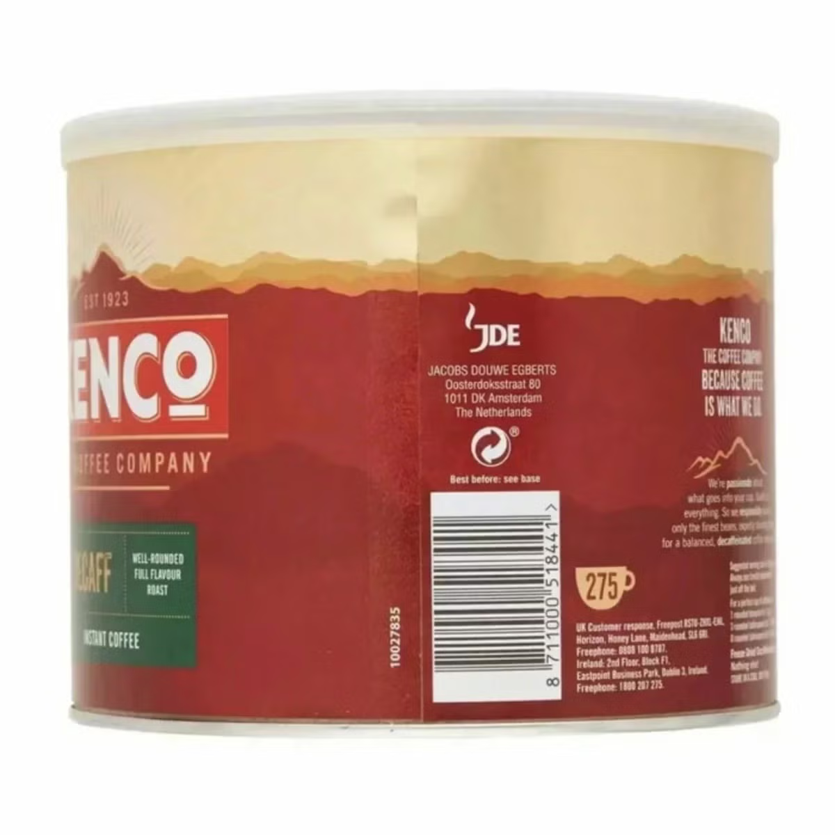 Kenco Decaffeinated Instant Coffee Granules, 500g