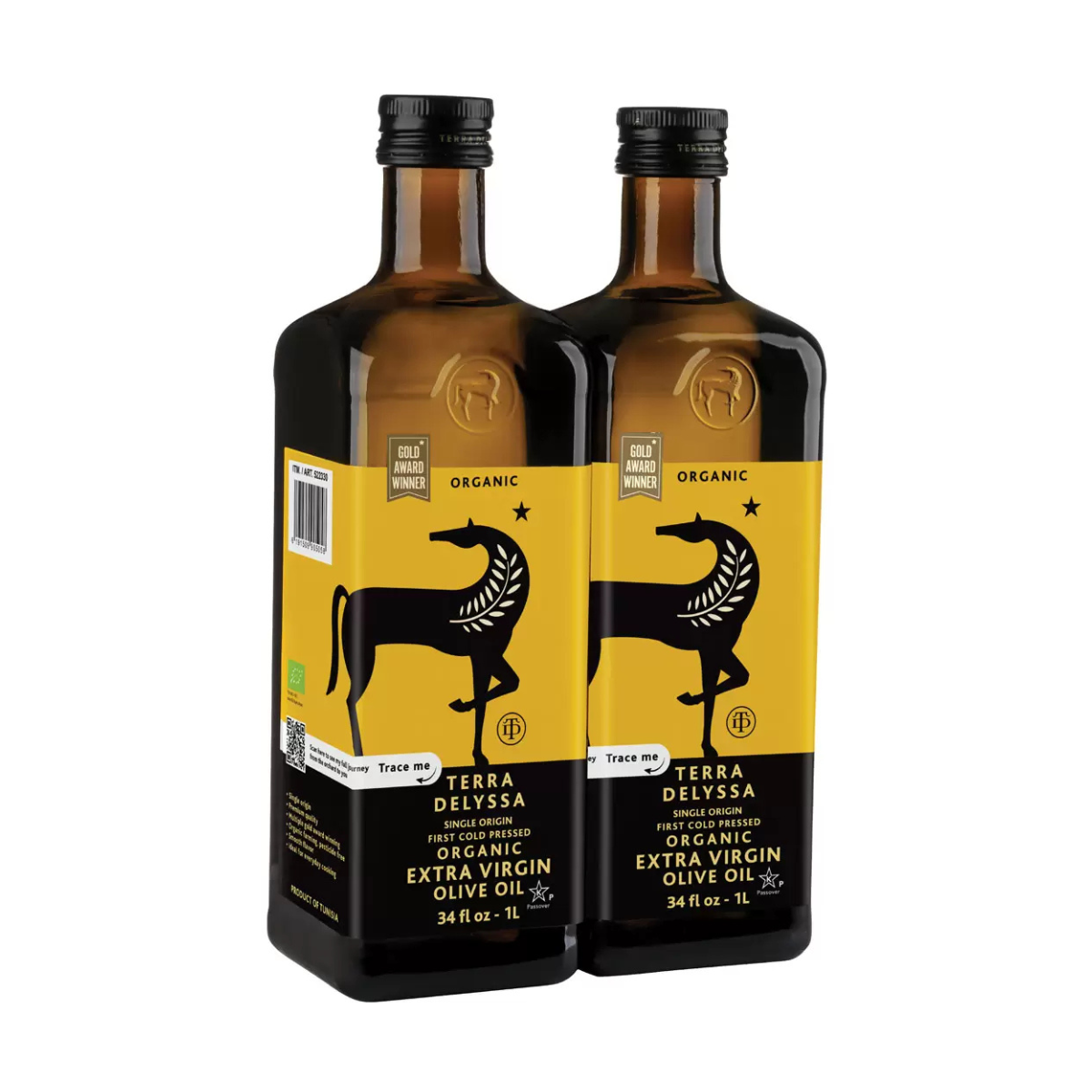 Terra Delyssa Organic Extra Virgin Olive Oil, 2 x 1L