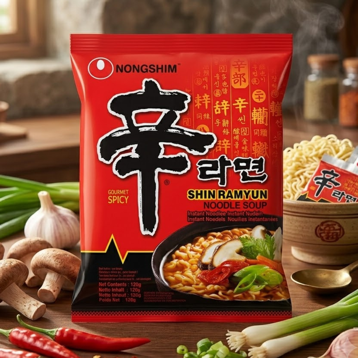 Nongshim Spicy Shin Ramyun Noodles, 20 x 120g