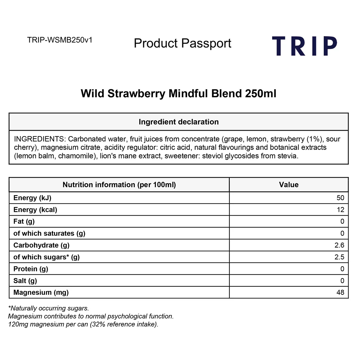 Trip Mindful Blends Summer Mixed Pack, 12 x 250ml