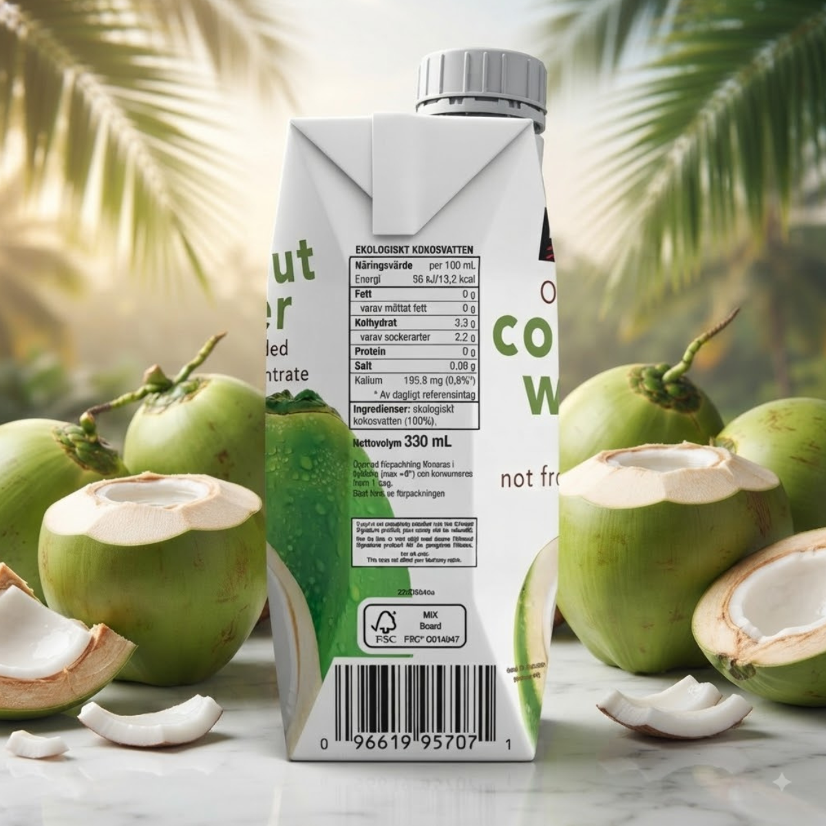 Kirkland Signature Organic Coconut Water NAS, 12 x 330ml
