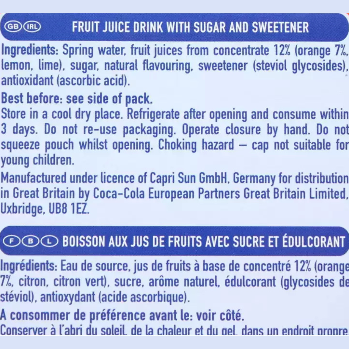 Capri Sun Orange Juice Drink, 15 x 330ml