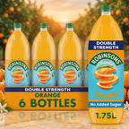 Robinsons Double Concentrate Orange, 6 x 1.75L