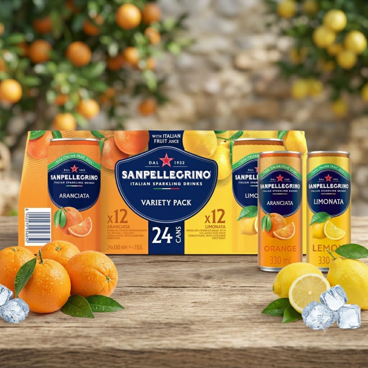 San Pellegrino Orange and Lemon, 4 x 6 x 330ml