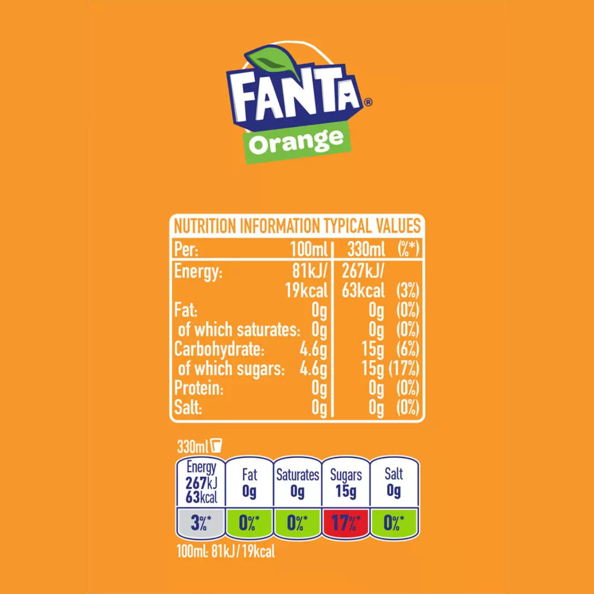 Fanta Orange, 24 x 330ml