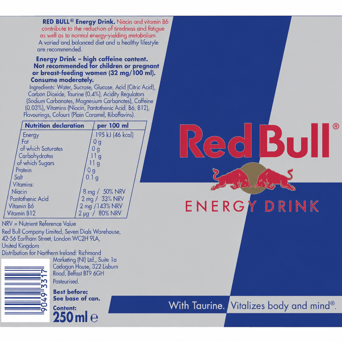 Red Bull Energy Drink, 24 x 250ml