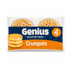 Genius Gluten Free Crumpets 4 pack 200g – Soft & Golden Toasting Crumpets