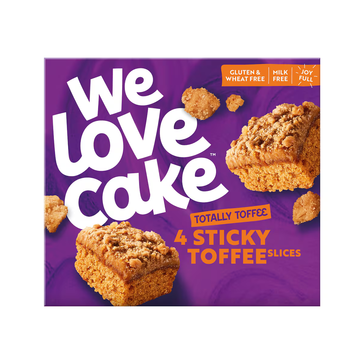 We Love Sticky Toffee Cake Slices 4 Pack 158g, Moist toffee sponge