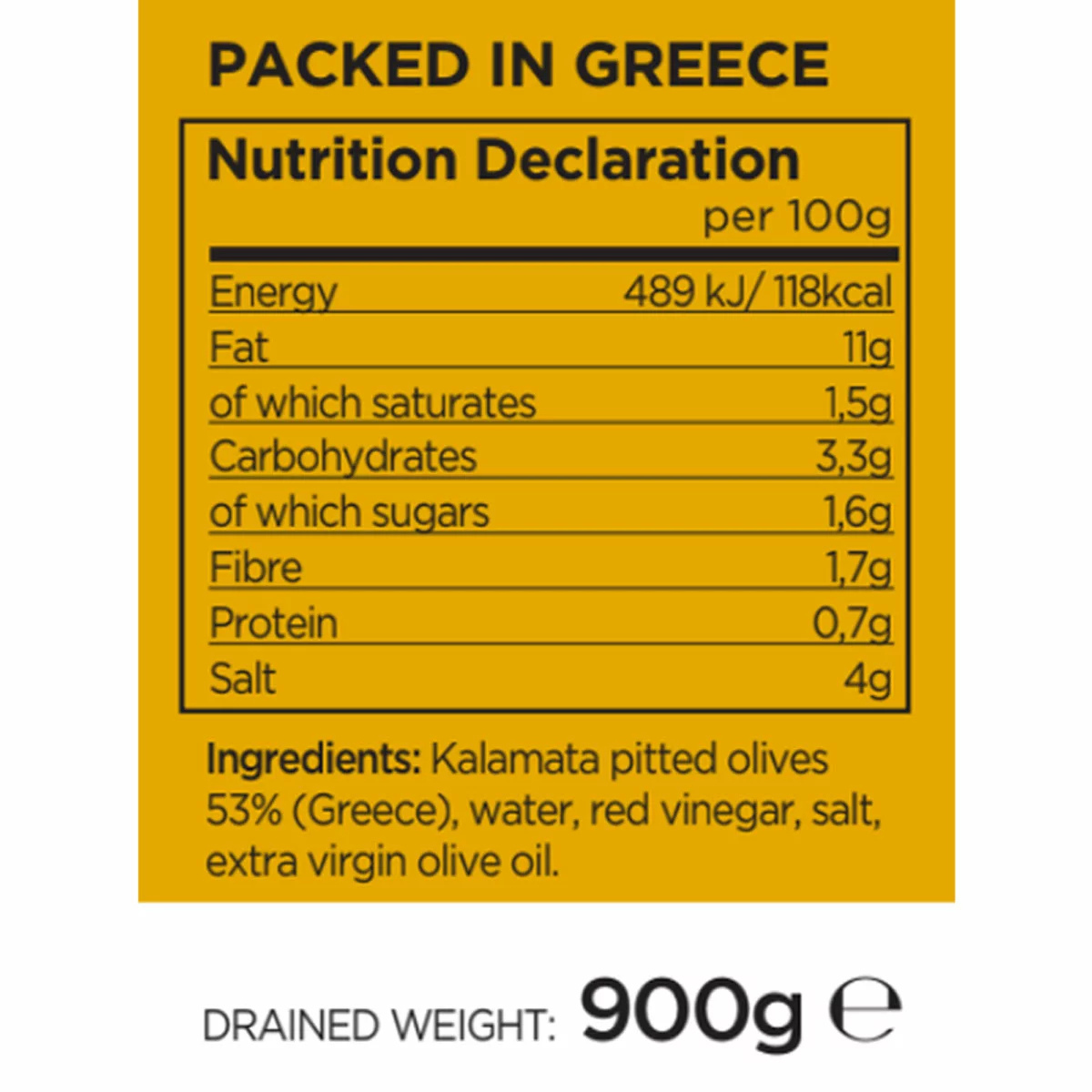 Iliada Kalamata Pitted Olives, 1.7kg, Hand Picked Mediterranean Olives