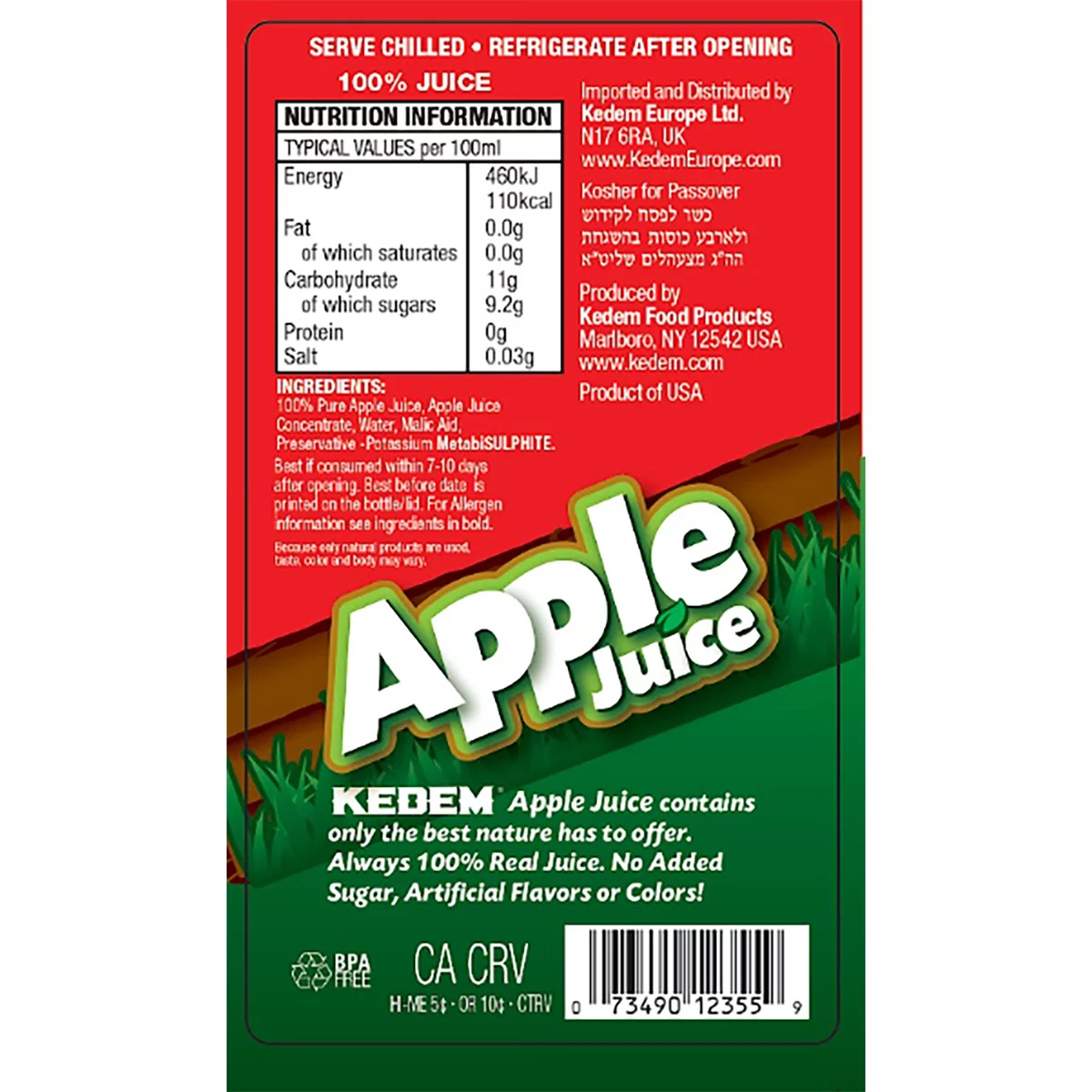 Kedem Apple Juice, 1.89L