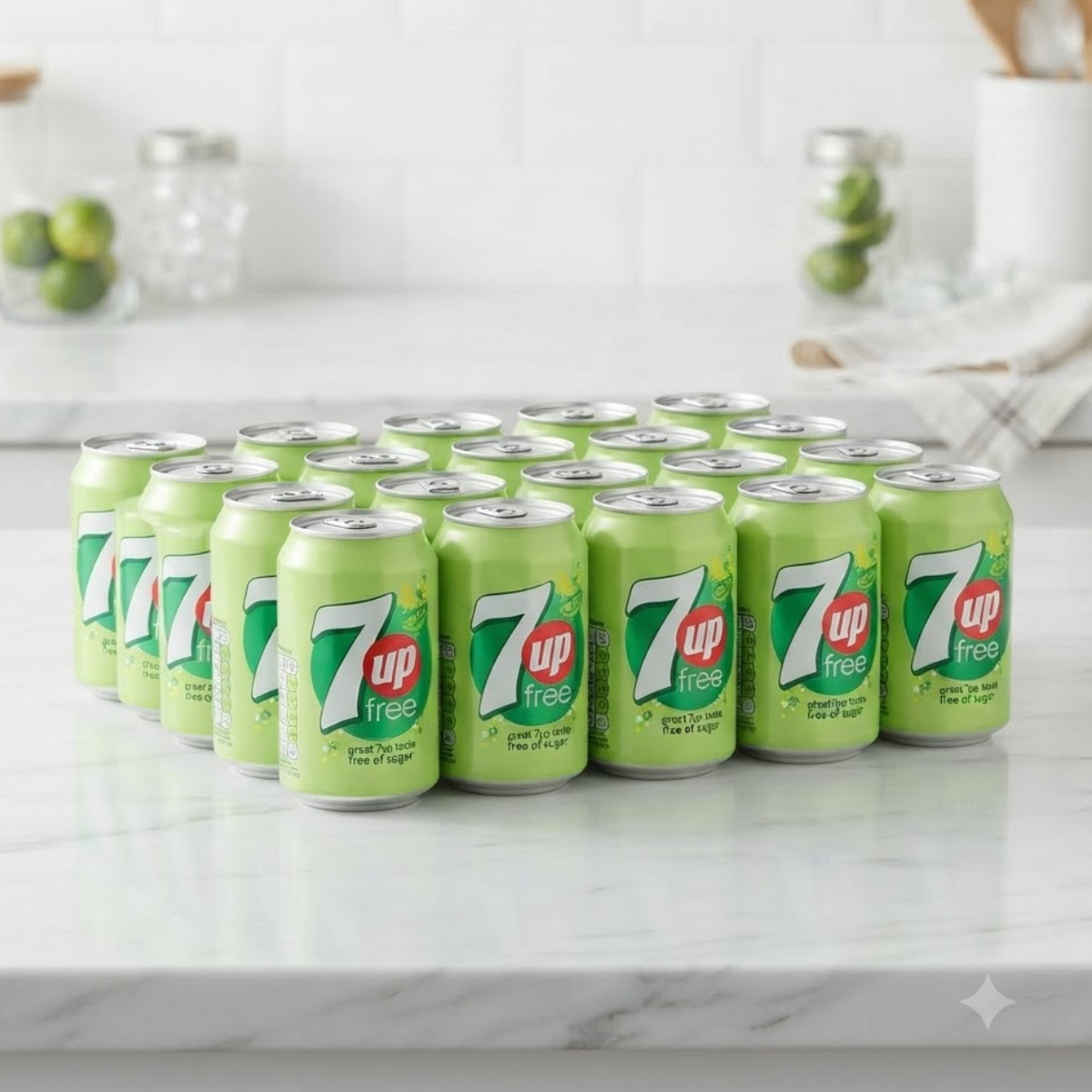 7Up Zero Barcoded Cans, 24 x 330ml, - Refreshing Lemon and Lime Soft Drink