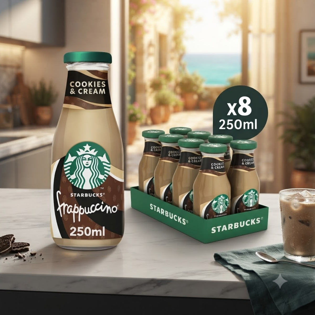 Starbucks Frappuccino Cookies and Cream, 8 x 250ml, - 100% Arabica Coffee Blend