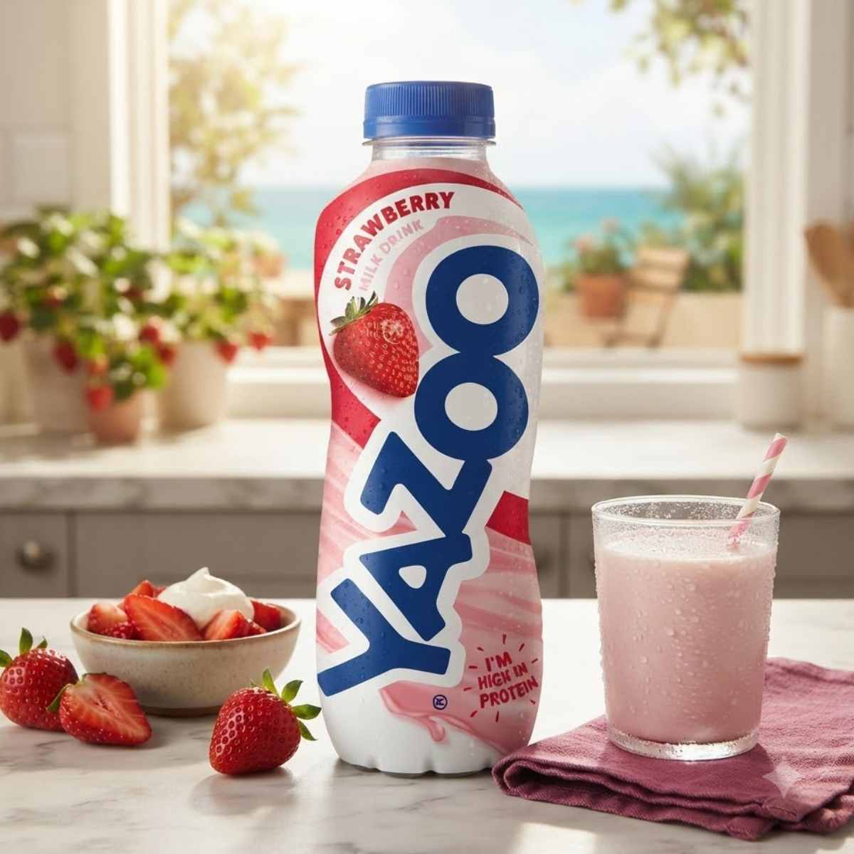 Yazoo Strawberry Milkshake, 10 x 400ml, Source of vitamin B2