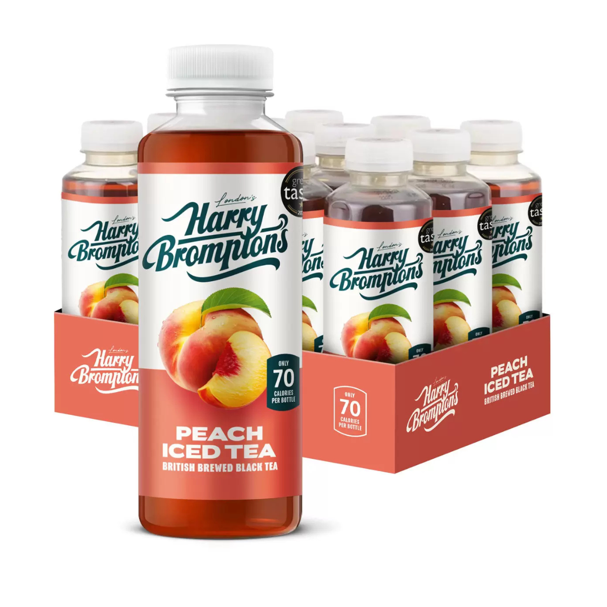 Harry Brompton's Peach Iced Tea, 12 x 500ml, Infused with Real Peaches