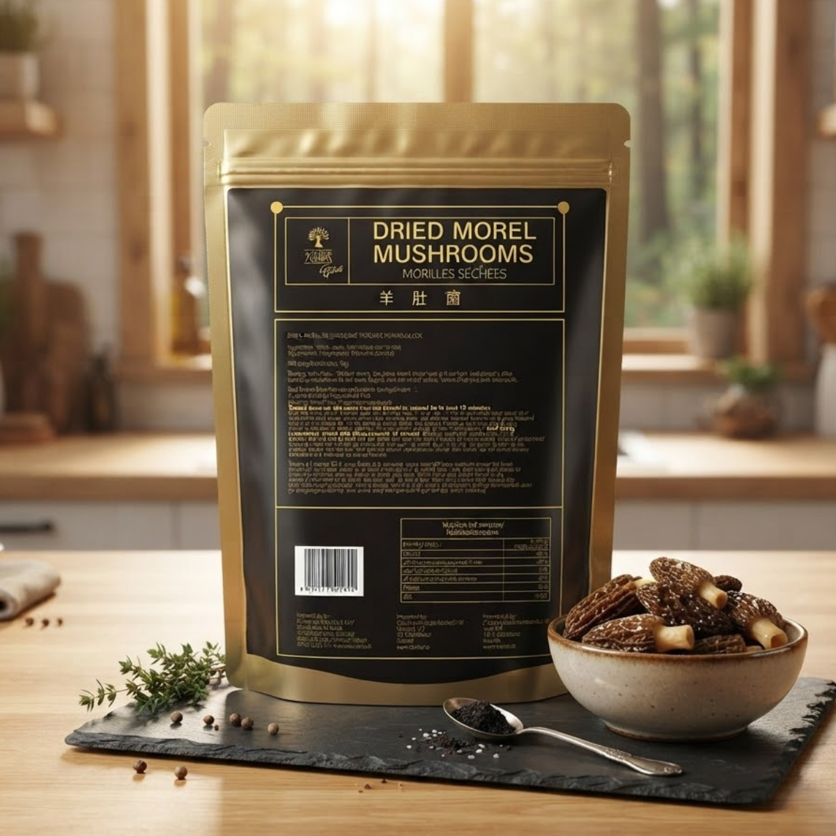 Baixing Dried Morel Mushroom, 70g,- Carefully Dried for Intense Earthy Aroma