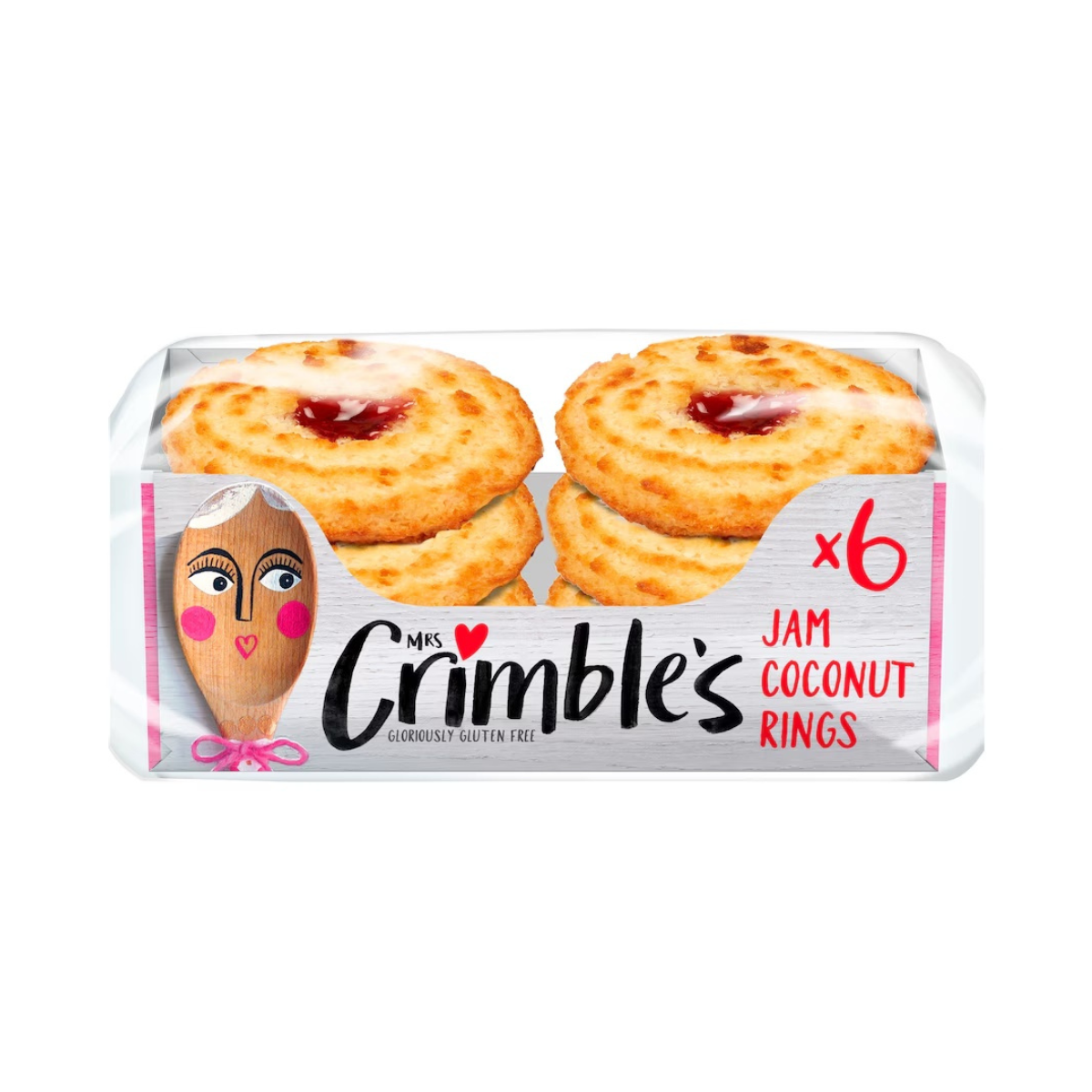 Mrs Crimble's Large Coconut Jam Rings 6 Pack 200g