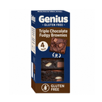 Genius Triple Chocolate Fudgy Brownies (150g) 4 Pack – Rich & Gooey Brownies