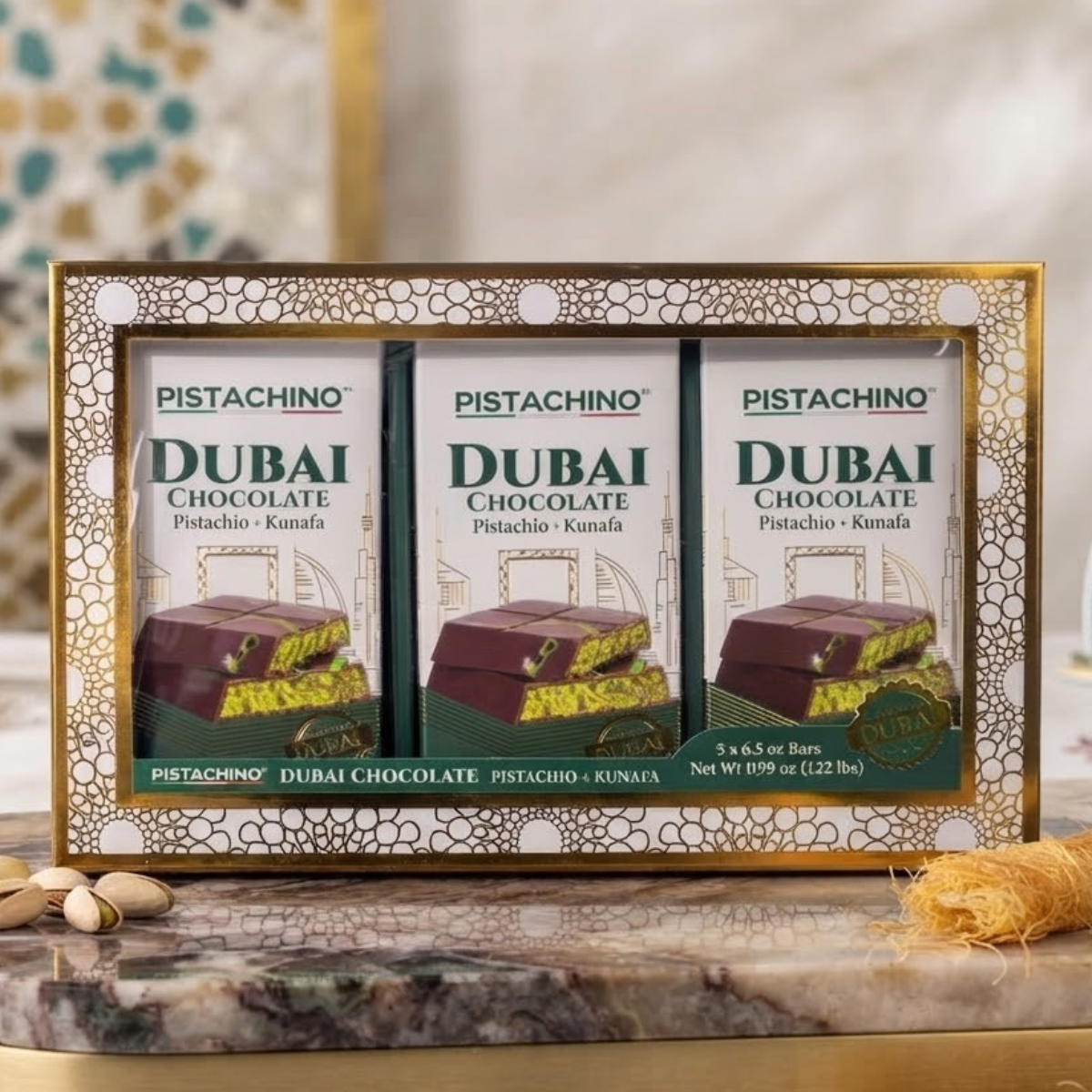 Pistachino Dubai Bar Gift Set, 3x185g