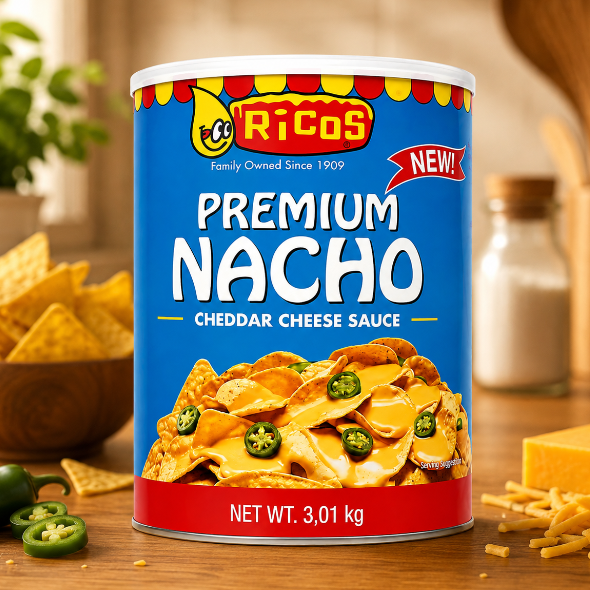 Rico's Gourmet Nacho Cheese Sauce 3kg – Smooth Cheesy Dip for Nachos & Snacks