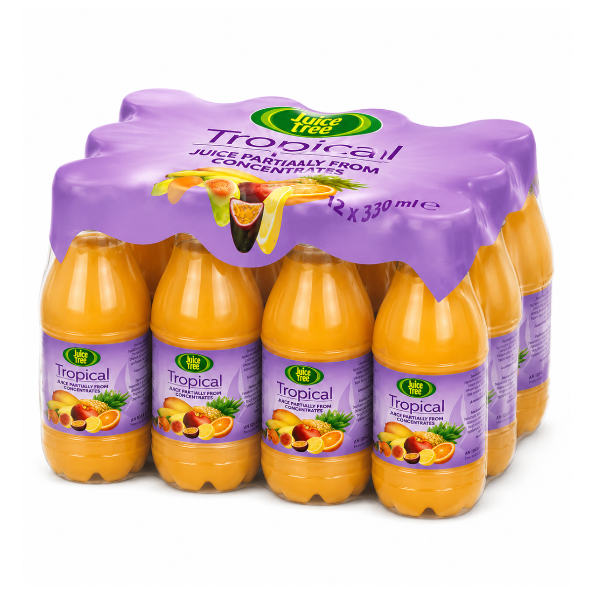 Juice Tree Tropical Juice 12 x 330ml – Exotic Mixed Fruit Juice Drink Multipack