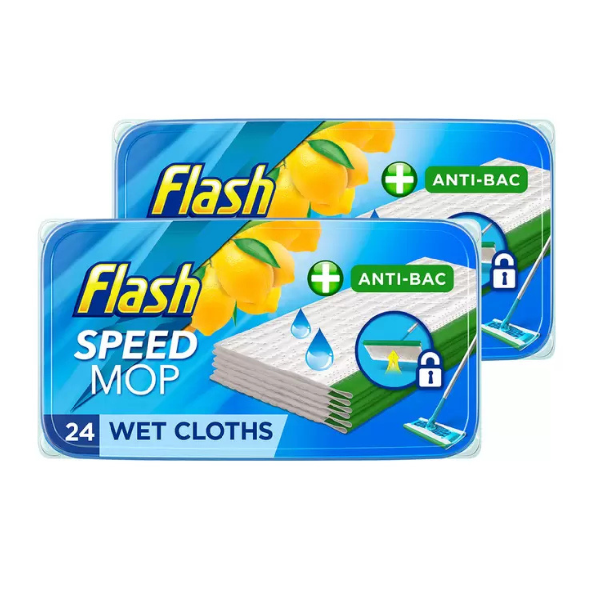 Flash Speedmop Wet Cloths Lemon Multi-Surface
