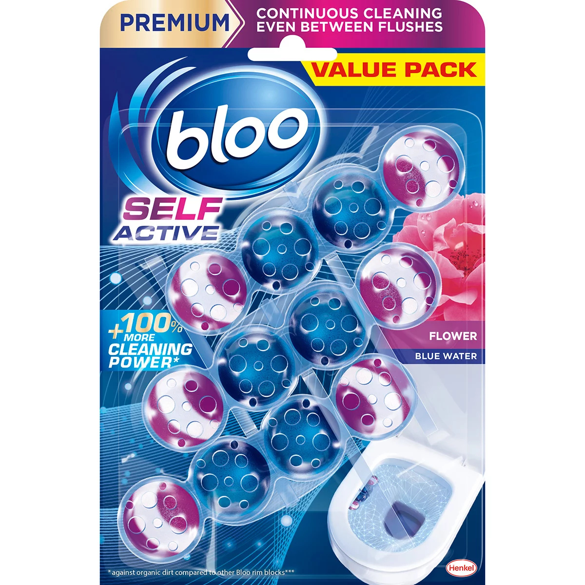 Bloo Self Active Toilet Rim Blocks, 3 x 3 Pack